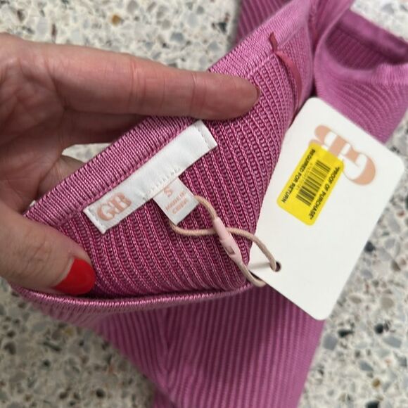 NWT Gianni Bini GB Dillards pink knit sweater halter top small s - Picture 4 of 6